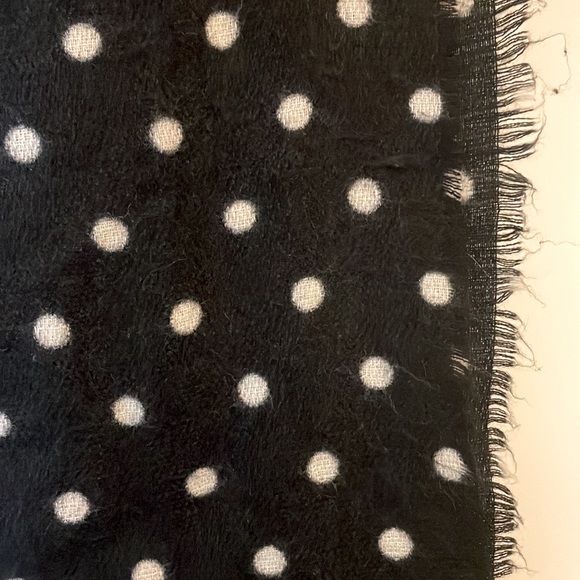 Polka dot navy shawl or scarf - Picture 4 of 4